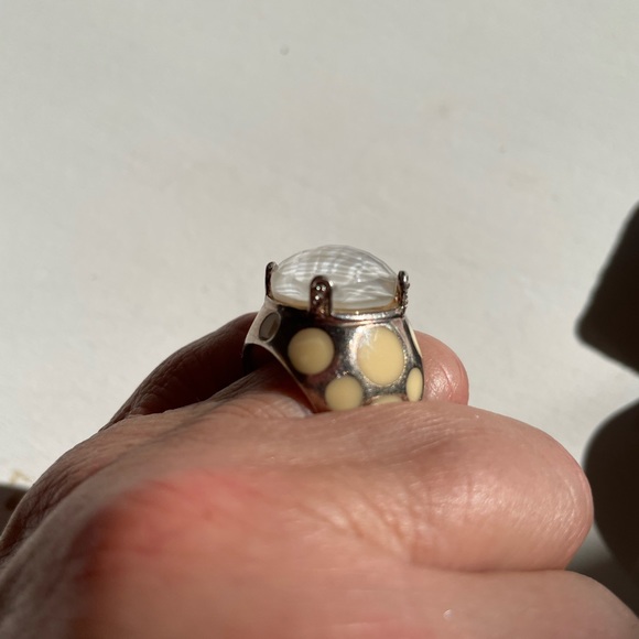 Mother of Pearl Inlay Clear Quartz Ring Size 7 - Picture 5 of 11